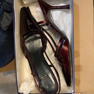 Stuart Weitzman Burgundy leather sling back Shoes